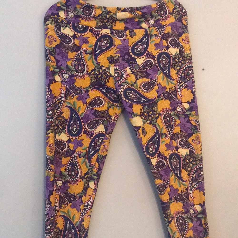 Purple and yellow Paisley TC leggings